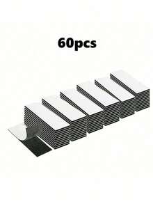 SHEIN 10/20/40/60pcs Self Adhesive Hook And Loop Strips, Sticky Back Tape Fastener, Heavy Duty Mounting Strips For Home Or Office Use - Instead Of Holes And Screws - Black - View 20