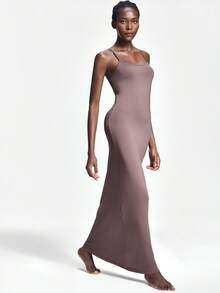 SHAPORA Casual Slim Fit Soft & Comfortable Women Nightgown - Coffee Brown - View 1