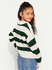Radiana Jersey de cuello con costillas informal para niñas preadolescentes, otoño/invierno - Multicolor - Ver 3