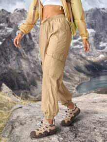 户外徒步防晒轻便速干徒步服装女款徒步裤户外女款徒步裤露营服装女款轻便裤徒步裤女款 - 卡其色 - 查看 7