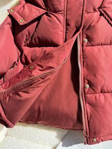 Tween Girl Clothes Burgundy Puffer Jacket Girls Winter Coat Padded Coat Hooded Zip Up Cold Weather - Burgundy - View 8
