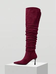 MOTF WOMEN'S FASHIONABLE POINTED TOE SLIM HIGH HEEL OVER-THE-KNEE BOOTS