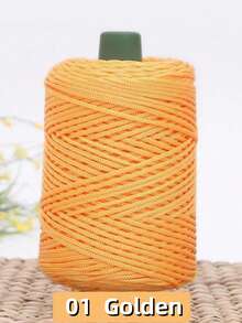 1卷彩色扭纹编织绳，DIY工艺空心绳，手工包，抽绳带配件，装饰性聚丙烯纤维绳，钩针线，手工钩编包线，靠垫，帽子，现代纯色聚酰胺DIY纱线 - 彩色 - 查看 17