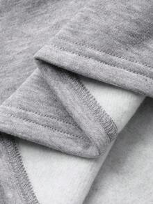 DAZY Tween Girl Fall Clothes Polo Collar Letter Print Knit Fashion Dress - Grey - View 6