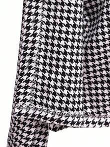 SHEIN Tween Girls Cute Houndstooth Collar Long Sleeve Short Jacket Top & White Mesh Skirt 2 Pieces Set, Comfortable Autumn/Winter Fall - Black - View 7