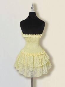 SHEIN ICON 女士万圣节服装，适合万圣节派对，浅黄色，秋冬 - 淡黃色 - 查看 2