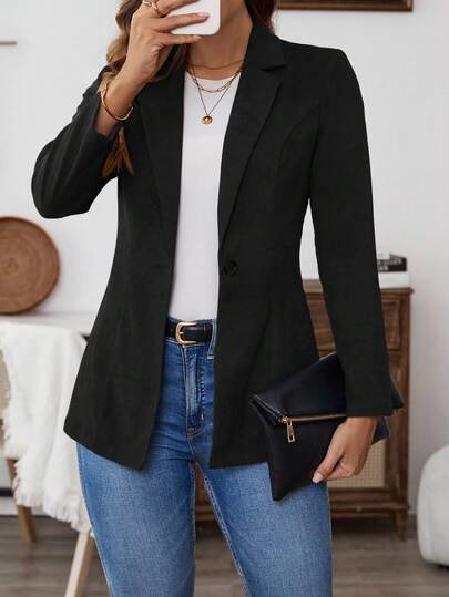 EMERY ROSE 大码时尚百搭纯色西装外套