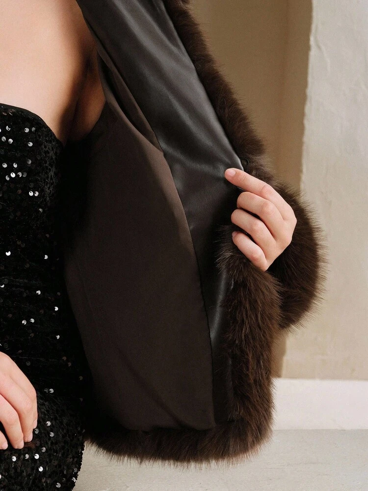 New Autumn/Winter Elegant Lady-Like Faux Fox Fur Coat, Fashion Outerwear For Women
