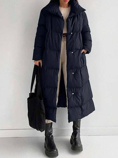 EURMUSE Casual Solid Color Long Jacket, Winter Long Coat Long Coats For Women Long Jacket For Women Winter Coat Outerwear Women