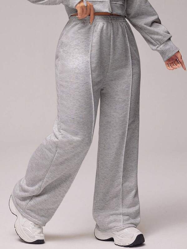 SHEIN Sports 1 pieza Pantalón de chándal gris oscuro para mujer, ropa de yoga y activewear