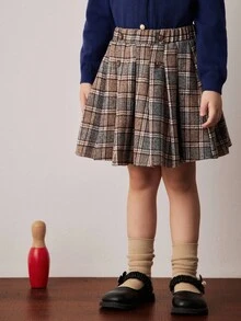 PrepCrw Young Girl Plaid Pleated Mini Skirt Fall Winter - Multicolor - View 6