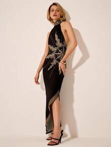 CAJUNI 复古神秘太阳印花不对称连衣裙 - 彩色 - 查看 3