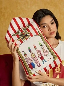 HARRY POTTER X SHEIN 1 chiếc gối trang trí họa tiết sọc kẹo dẻo, thiết kế độc đáo, mềm mại và thoải mái, phù hợp cho ghế sofa, trang trí xe hơi, quà tặng Giáng sinh. - Nhiều màu - Xem 4