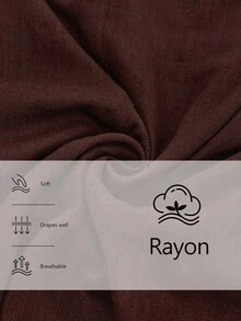 Aalyst Women's Elegant Linen V-Neck Blouse With Ruched Details, Relaxed Fit, Suitable For Casual, Work, And Vacation, Spring/Autumn - Brown - View 7