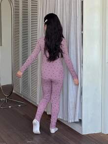 Dazy Kids 青少年女孩休闲家居服睡衣，秋季 - 紫色 - 查看 2