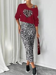 Rafferiza Casual - Modern Casual Casual-Woman Women's Two Pieces Suit, Christmas - Red - View 6