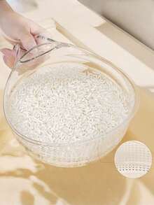 SHEIN 1/4pcs Multifunctional Rice Washing Basket With Handle, Vegetable Washing Basin, Fruit Plate, Kitchen Drain Basket, Kitchen Supplies Rice Washing Strainer, Household Kitchen Drain Basket - Multicolor - View 8