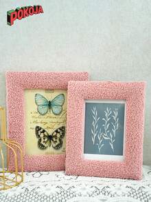Plush Photo Frame - A Square Photo Frame Made Of Comfortable Fabric. This Frame Is Suitable For Elegant Home Decoration When Hung On The Wall Or Placed On The Table, And Is Also Suitable For Displaying Wedding Or Family Photos. It Can Also Be Given As A Christmas/Birthday Gift. - Multicolor - View 5