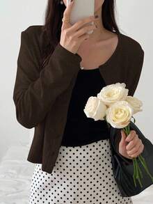 DAZY Women's Solid Color Round Neck Casual Front Button T-Shirt,Fall Clothes Preppy Tops Long Sleeve Women Tops