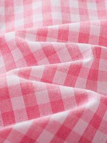 SHEIN LMoss Kids Baby Girls Plaid Button Front Lantern Sleeve Casual Blouse Fall Winter Long Sleeve Button Down Infant Shirt Girl Baby Checkered Shirt Girl Pink Shirt For Baby Toddler Girl Blouses Baby Plaid Shirt