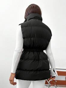 EURMUSE Zip Up Flap Pocket Vest Puffer Coat