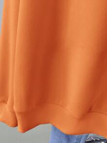 INAWLY Women's Pumpkin Print Crew Neck Sweatshirt, Autumn Fall Top - Orange - View 5