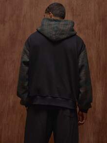 Musero Contrast Checkered Style Zip Through Hooded Jacket Tracksuit Top Only Fall/SPRING SUMMER - Multicolor - View 2