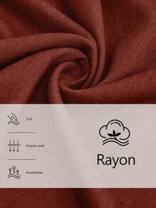 Aalyst Robe élégante de mode pour femmes, décontractée et confortable, charmeuse, rétro et minimaliste. Design à taille haute, col plissé et manches évasées court - Tabac - Voir 6