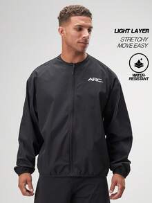 ARC Men's Casual Versatile Simple Black Long Sleeve Jacket - Black - View 3