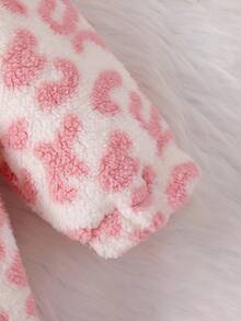 SHEIN 女婴休闲简约连帽拉链连体衣，冬季