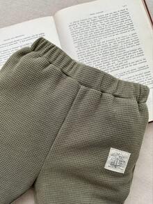 Blossori 男宝宝法式优雅翻领前扣长袖衬衫/裤子套装 - 綠色 - 查看 4