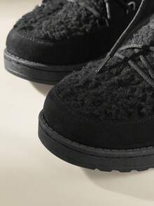 CUCCOO EASI Botas de neve femininas pretas de cano médio, quentes para atividades ao ar livre - Preto - Ver 5