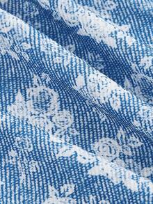 SHEIN MOD Plus Size Women Floral Print Loose Straight Leg Pants Floral Print Jeans. Wide Leg Jeans Pants For Autumn/Winter Flower Pants.Palace Print Straight Pants, Casual Date Wear, Sister Party Wear, Spring And Autumn Wear