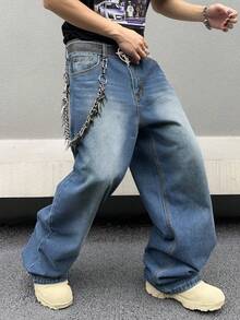 Manfinity EMRG Men's Denim Jeans Going Out Hang Out Commute College, Emo Style - Blue - View 6