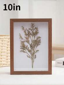 SHEIN 1 pieza Marco de madera rectangular clásico para póster, marco de madera grueso con exhibición de espécimen 3D hueco, adecuado para decoración de pared en la sala de estar