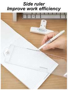 1pc Clear Acrylic Message Board, Left/Right Side Adhesive-Free Multipurpose Clip Design For Sticky Notes, Handwritten Memo, Phone/Computer Screen Display, Suitable For Back To School, Students, Business Office - Multicolor - View 6
