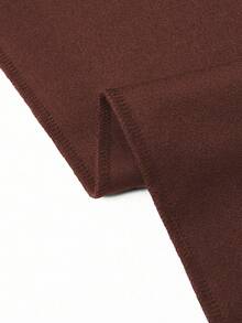 SHEIN Clasi Plus Size Women's Solid Color Waist Metal Decor Toothpick Design Wide Leg Elegant Pants