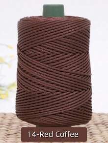 1卷彩色扭纹编织绳，DIY工艺空心绳，手工包，抽绳带配件，装饰性聚丙烯纤维绳，钩针线，手工钩编包线，靠垫，帽子，现代纯色聚酰胺DIY纱线 - 彩色 - 查看 24