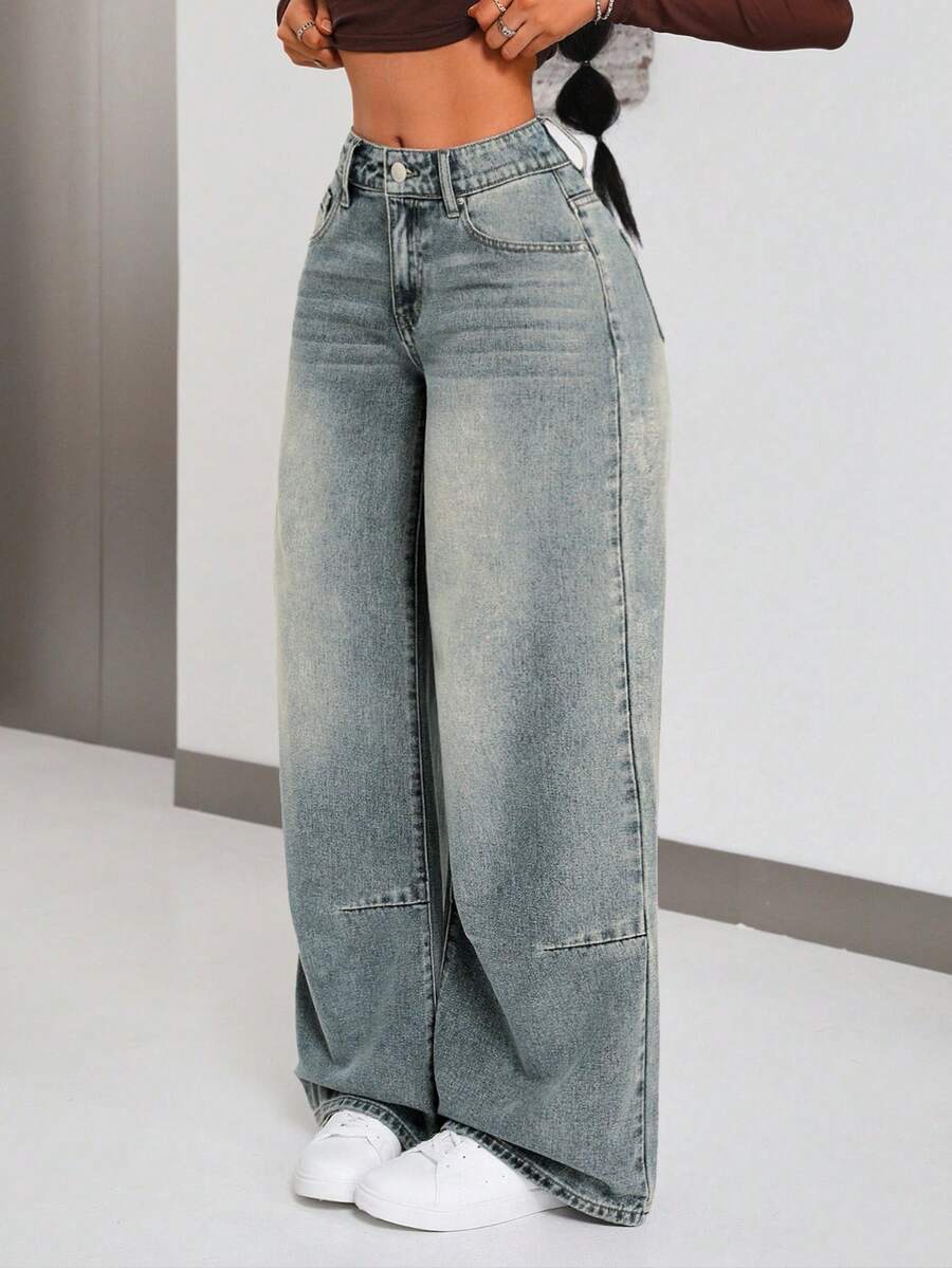 Jeanoix Jean De Mezclilla De Ajuste Holgado Para Mujeres - Azul - Ver 1