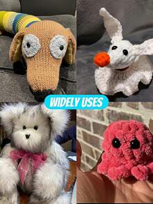 黑色塑料安全眼，用于钩针动物工艺品娃娃眼睛的塑料安全眼，各种尺寸的塑料娃娃眼睛，用于毛绒动物和泰迪熊工艺品制作 - 黑色 - 查看 10