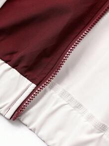 FRIFUL Chaqueta holgada de mujer con bloques de color, ropa de mujer para otoño - Rojo - Ver 7