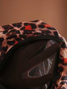 SHEIN Plus Size Leopard Print Mesh Patchwork Sexy Sheer Wireless Bra ClassicAnimalPrint - Multicolor - View 9