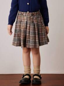 PrepCrw Young Girl Plaid Pleated Mini Skirt Fall Winter - Multicolor - View 1