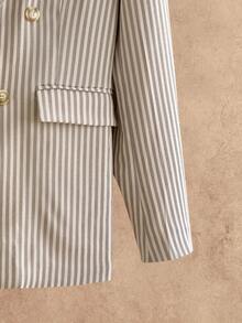 HIMLAND Men's Casual Woven Contrast Collar Striped Slim Fit Blazer, Old Money, For Fall Winter