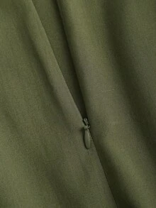 Sweetra Women's Elegant Commuting A-Line Skirt, Draping Slimming Effect, Spring/Autumn - Green - View 3