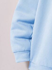 Áo nỉ có mũ trùm đầu đa năng, màu trơn, phù hợp với mọi lứa tuổi dành cho thanh thiếu niên (bé trai) - Màu xanh lam - Xem 5