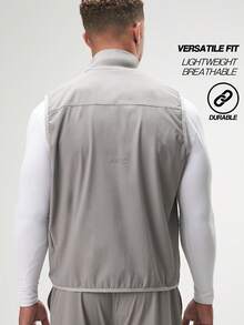 Men's Casual Versatile Zip-Up Vest, Grey, Autumn - Grey - View 2