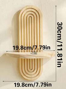 SHEIN 1pc New Solid Wood Floating Wall Shelf, Creative Plant Holder & Key Organizer, Decorative Display Rack For Living Room, Balcony & Entryway Wall Decor