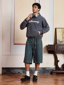 SWAVVY Outdoor Casual Loose Fit Long Sleeve Fluffy Hoodies For Men, Fall Winter - Grey - View 3