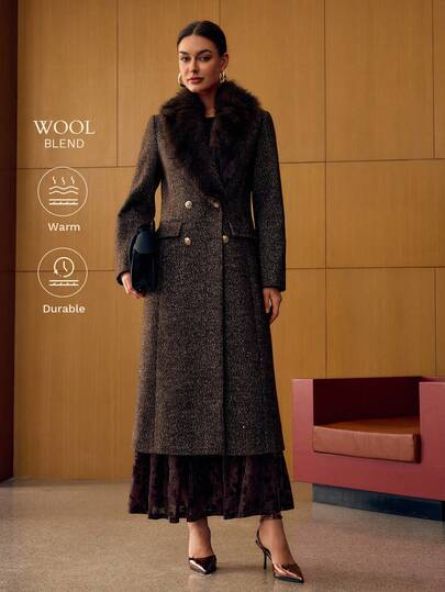 MOTF PREMIUM WOOL DOUBLE BREASTED OVERCOAT FOR AUTUMN & WINTER